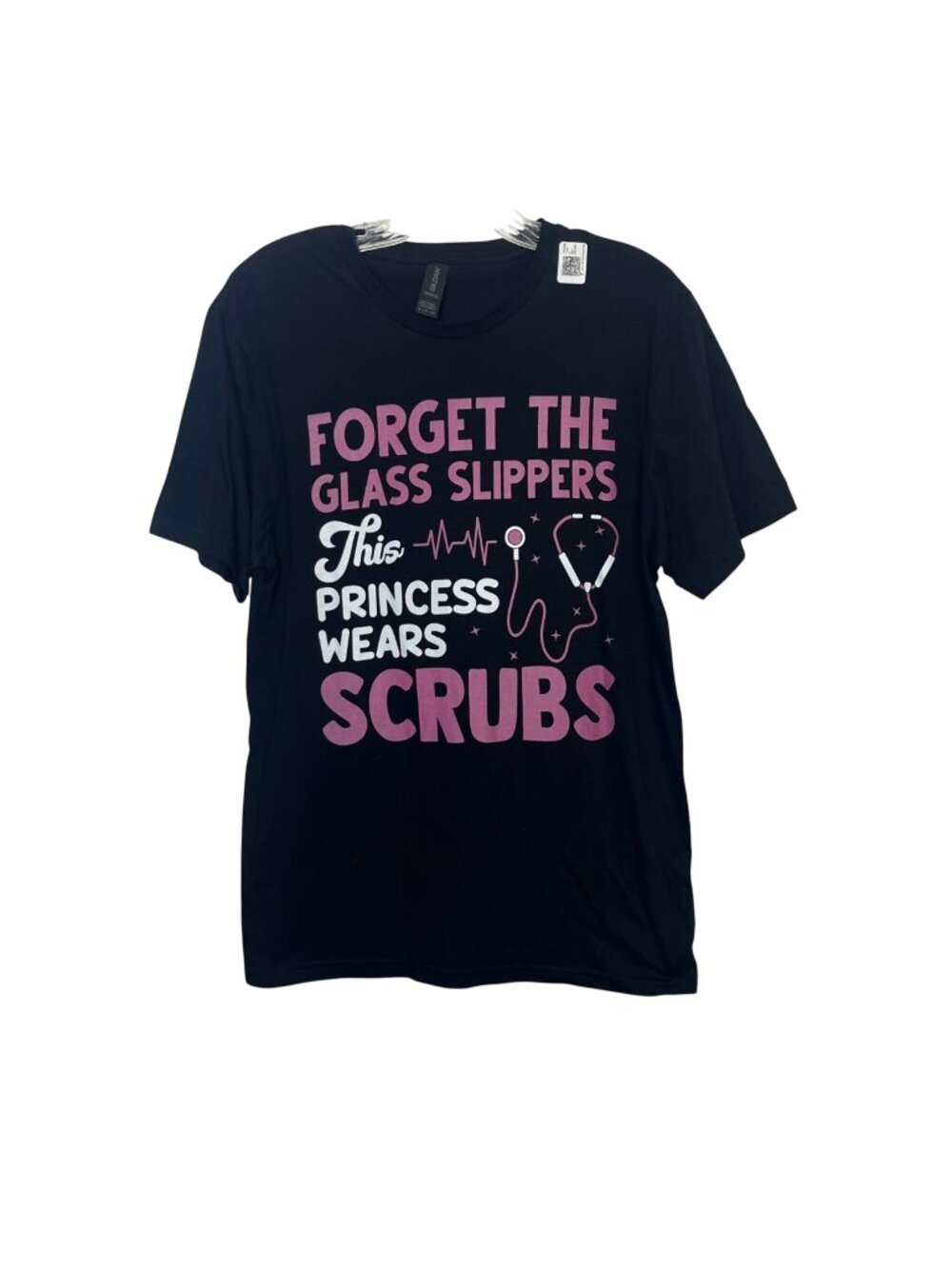 Gildan Softstyle Nurse Graphic Tshirt Womens Black Small Casual
